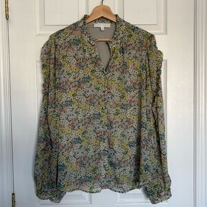Addison Parker floral print ruffled blouse